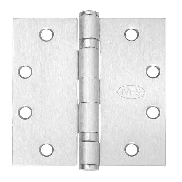 5-Knuckle Ball Bearing Hinge, Standard Weight, 4-1/2-in x 4-1/2-in, Satin Nickel Finish